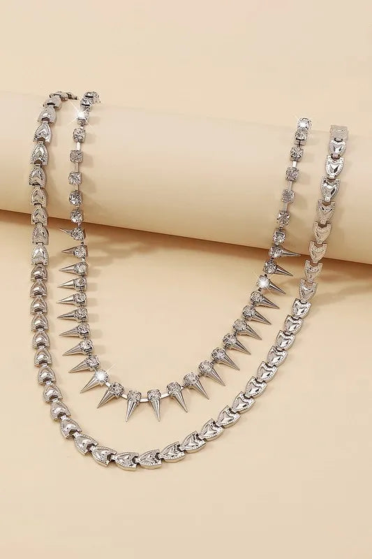 Rivet Rhinestone Necklace