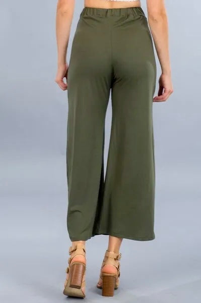 Flirty Solid Wide Leg Pants