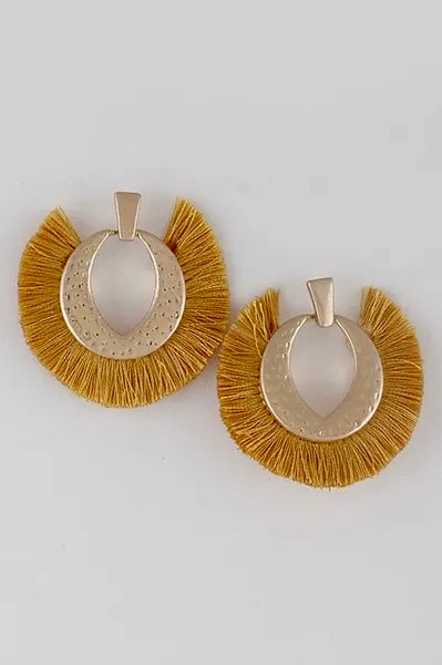 Full Moon Tassel Earrings