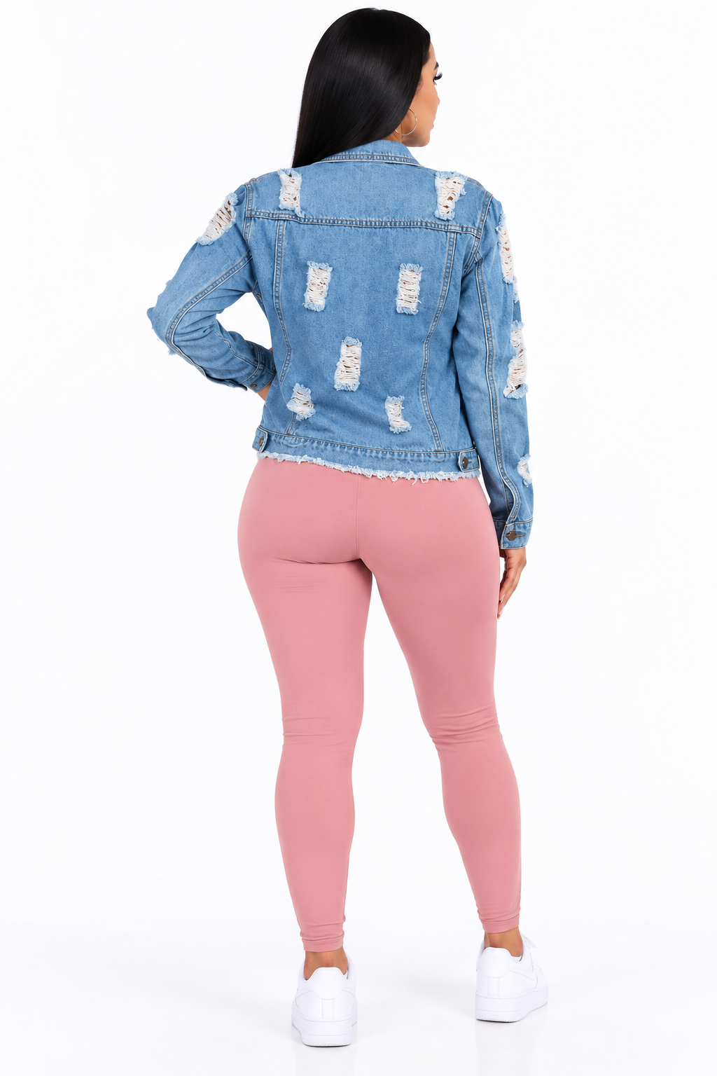 Jaqueta jeans desgastada