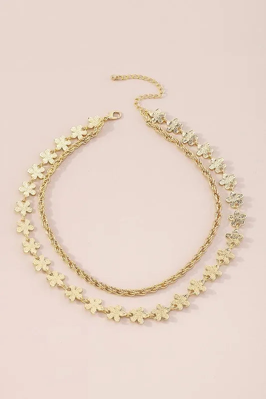 Flower Layered Necklace
