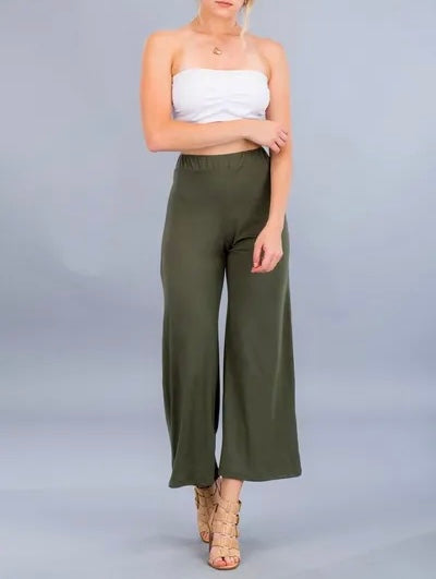 Flirty Solid Wide Leg Pants