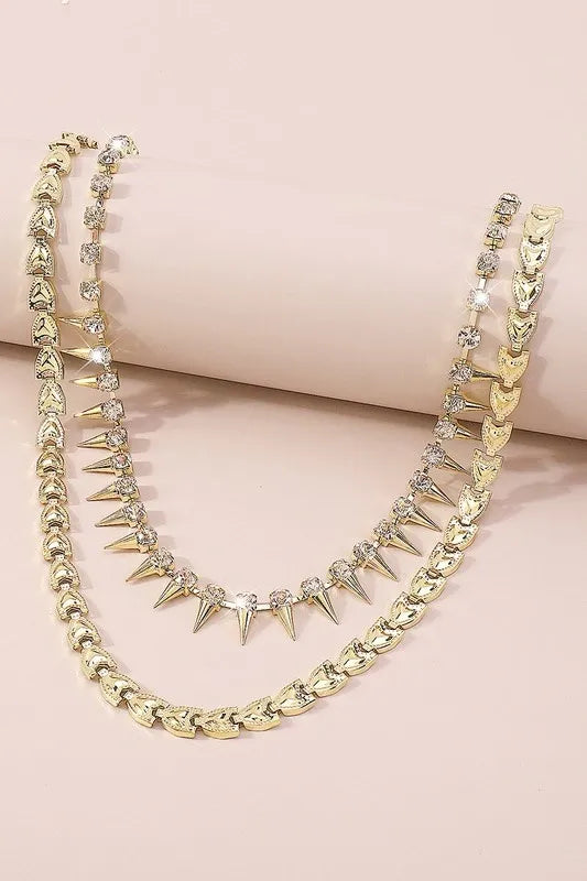 Rivet Rhinestone Necklace