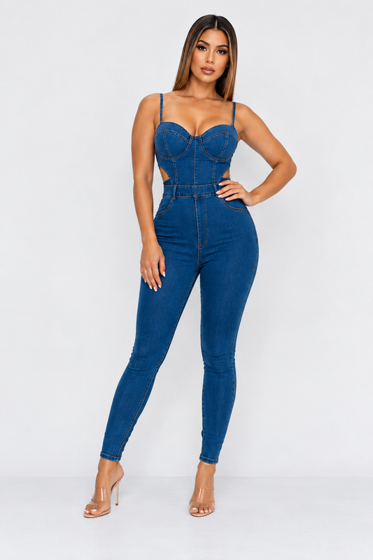 Total Flirt Demin Jumpsuit