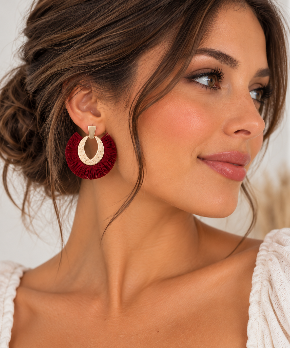 Full Moon Tassel Earrings
