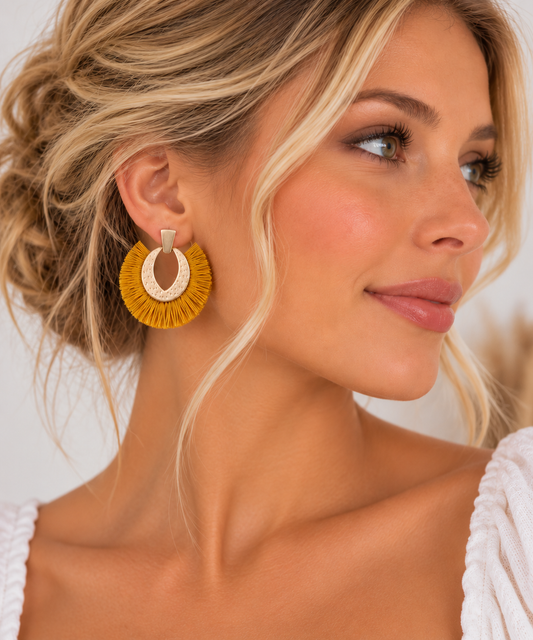 Full Moon Tassel Earrings