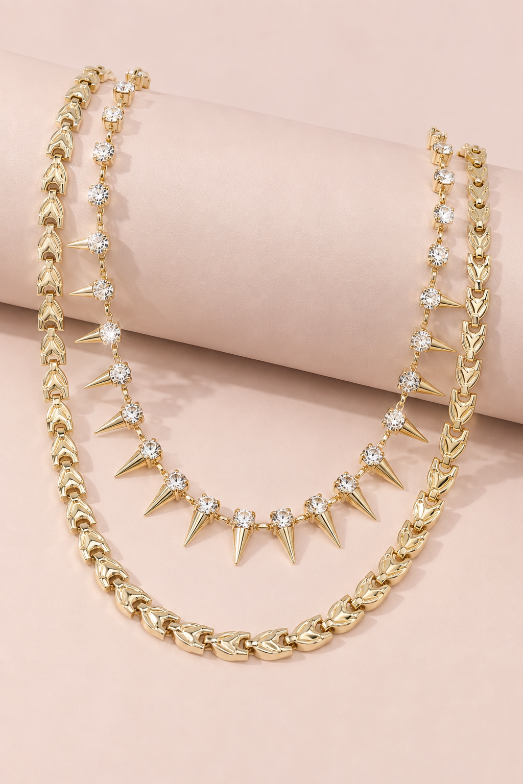 Rivet Rhinestone Necklace
