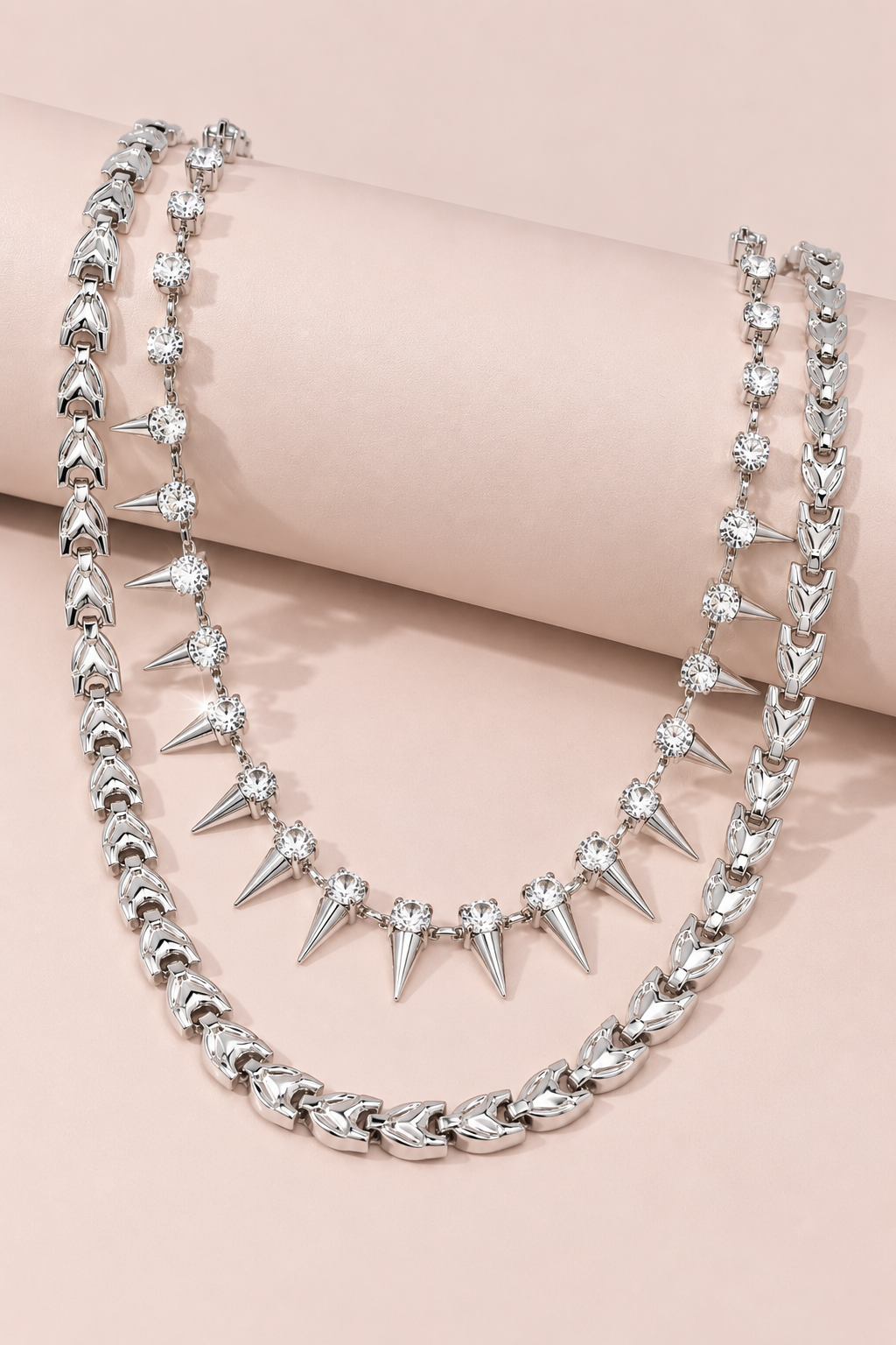 Rivet Rhinestone Necklace
