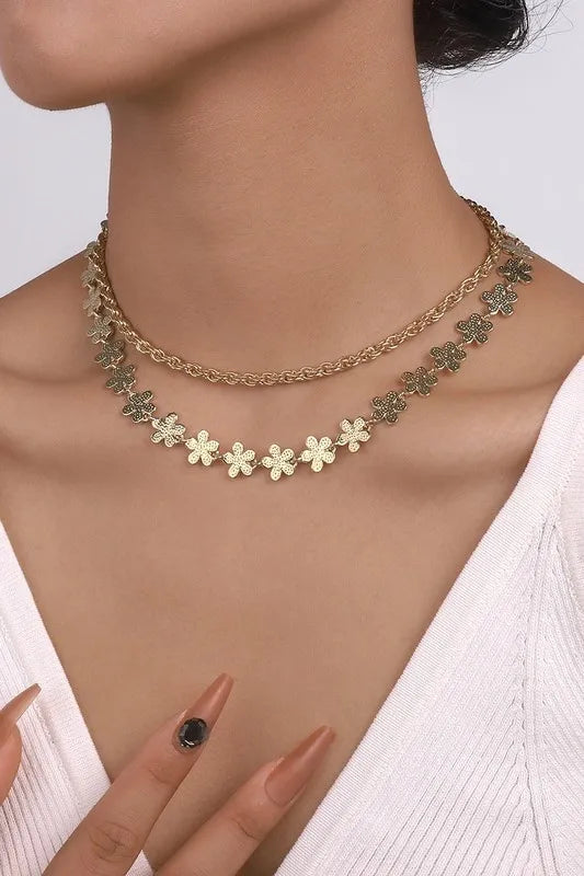 Flower Layered Necklace